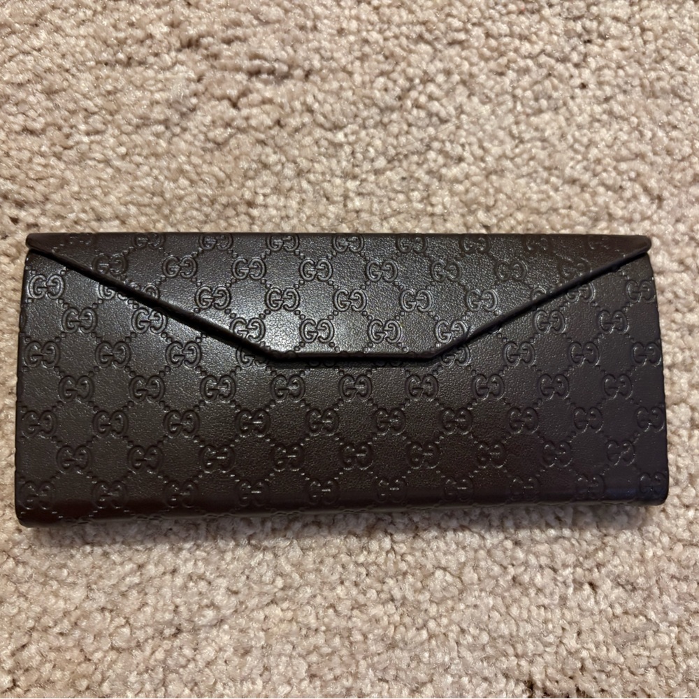 Gucci Brown Monogram Glasses Case
